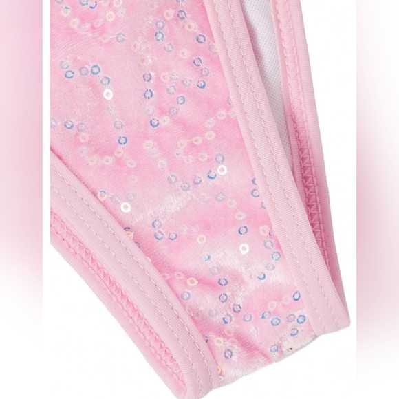 NEW Summer Cute butterly Pink Sequin Halter 2 Piece Bikini Set (#1,452) - Picture 5 of 6